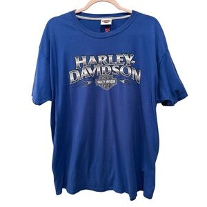 Harley-Davidson Blue Savannah Georgia River Street Motorcycle Tee Sz XL